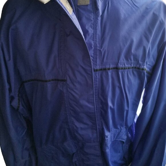 ☔ WOOLRICH Blue Rain Shell Jacket Size LG - Picture 3 of 3
